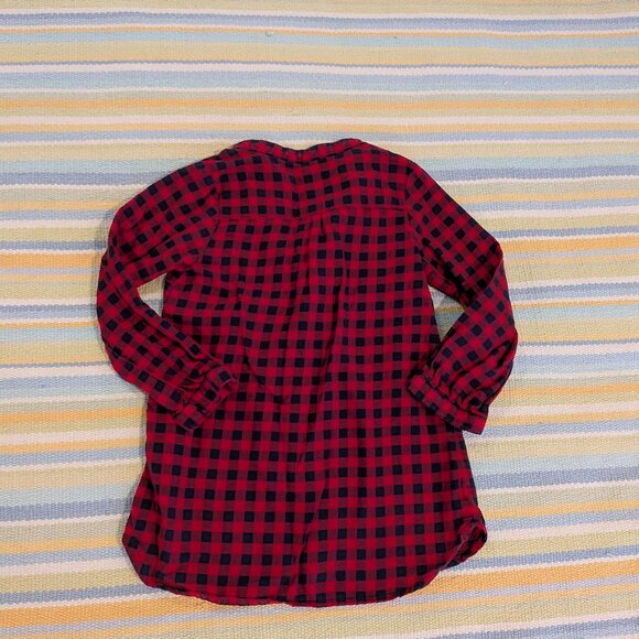 GAP Red & Navy plaid flannel tunic size 4T - Picture 2 of 5
